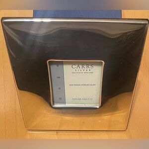 Carrs Sterling Silver Photo Frame 2x2 photograph wood back